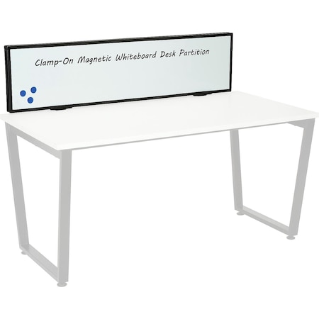 Interion By Global Industrial Interion Universal Clamp-On Desk Partition, Magnetic Whiteboard 695447